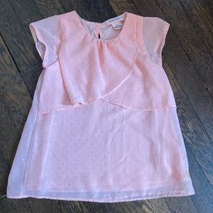 *Juicy Couture Pink Fancy Sleeveless Blouse Top Pink with Gold Accents Girl Sz 5